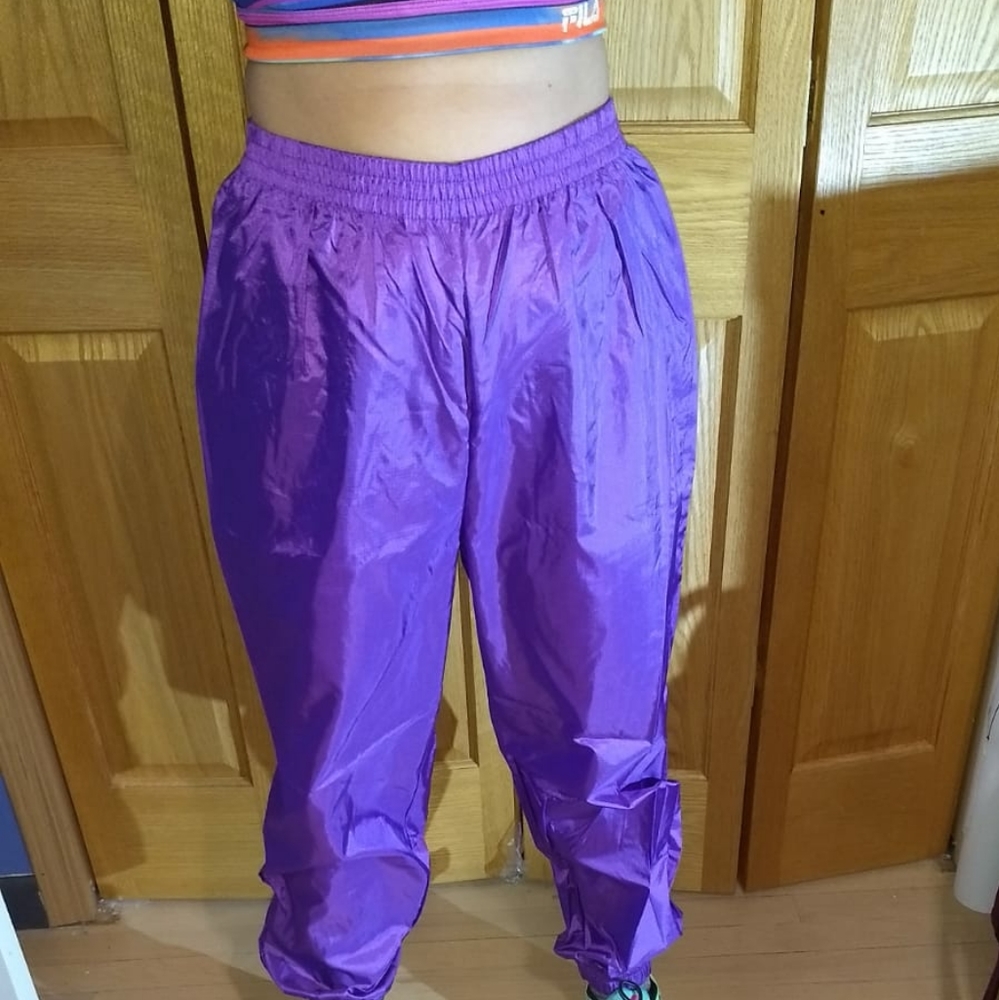 Purple windproof women's joggers